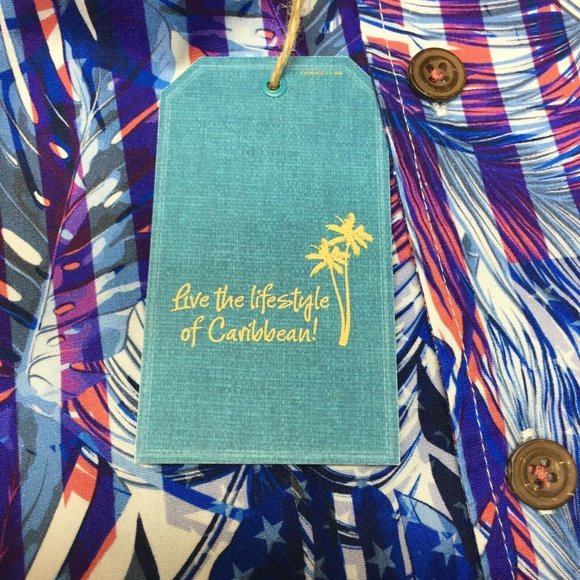 Caribbean Roundtree & Yorke Hawaiian Shirt Men's Size XL Tropical Vacation NWT - Picture 10 of 12